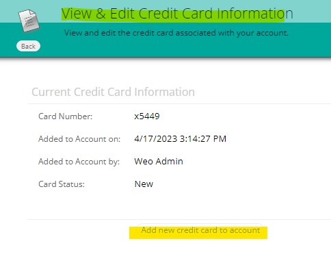 How to Update Credit Card Info in the WEO Platform – WEO Media